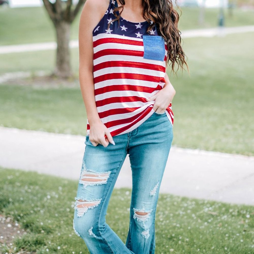 US Flag Racer Back Top - Picture 6 of 6